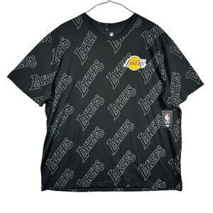 NBA Lakers Black All Over Logo T-Shirt with Size 3 XL